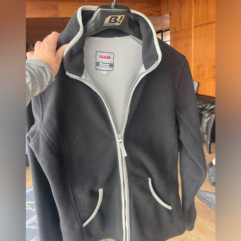 SLAM black large full zip fleece